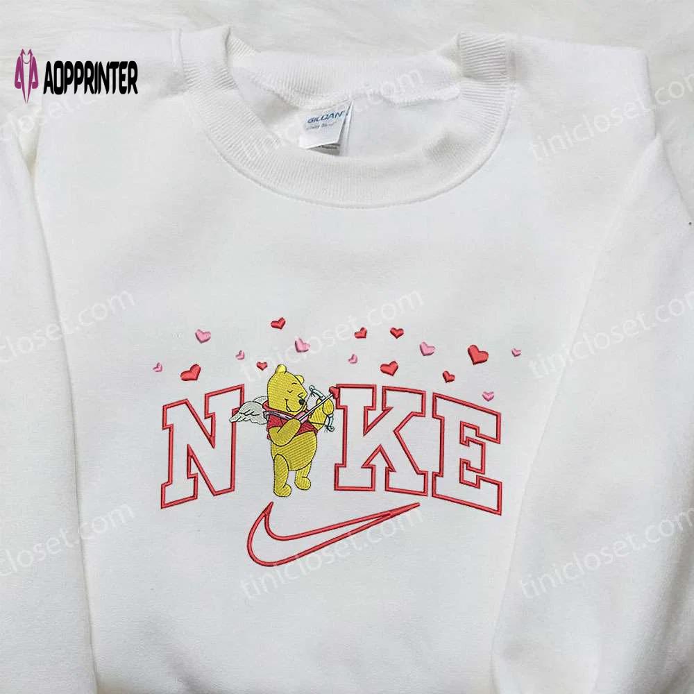 Winnie the pooh cupid x nike embroidered sweatshirt – disney inspired nike shirt Embroidered Shirt
