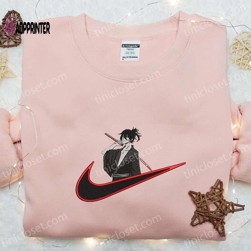 Yato x nike swoosh anime embroidered shirt – noragami & nike inspired design Embroidered Shirt