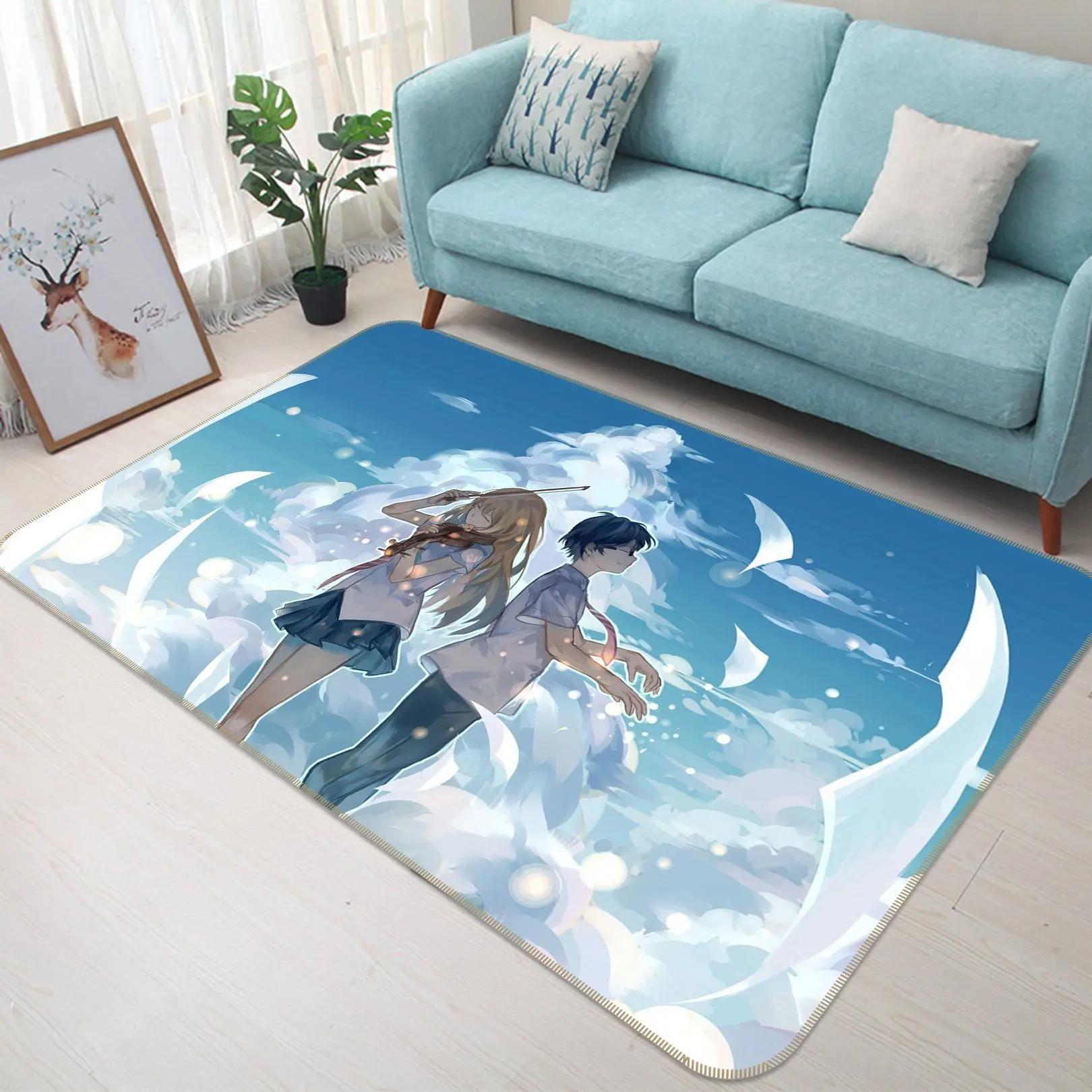 Your lie in april anime 1 area rug living room and bed room rug rug regtangle carpet floor decor home decor Rectangle Rug