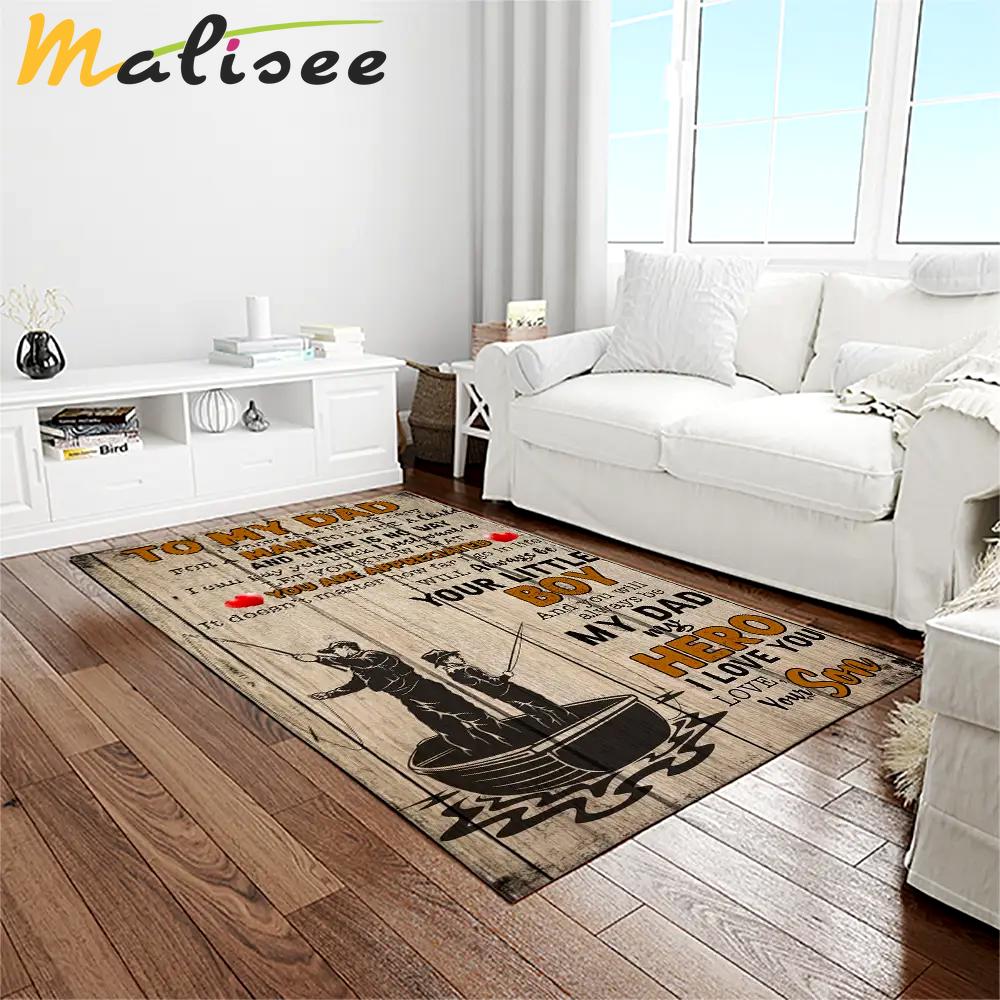 A letter to my dad, who love fishing with me quote area rug meaningful gift for father’s day 01 Rectangle Rug