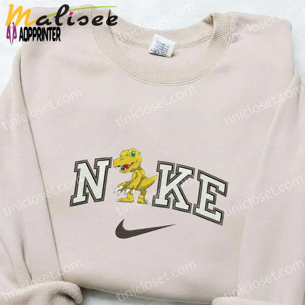 Agumon x nike anime embroidered shirt – digimon inspired nike shirt Embroidered Shirt