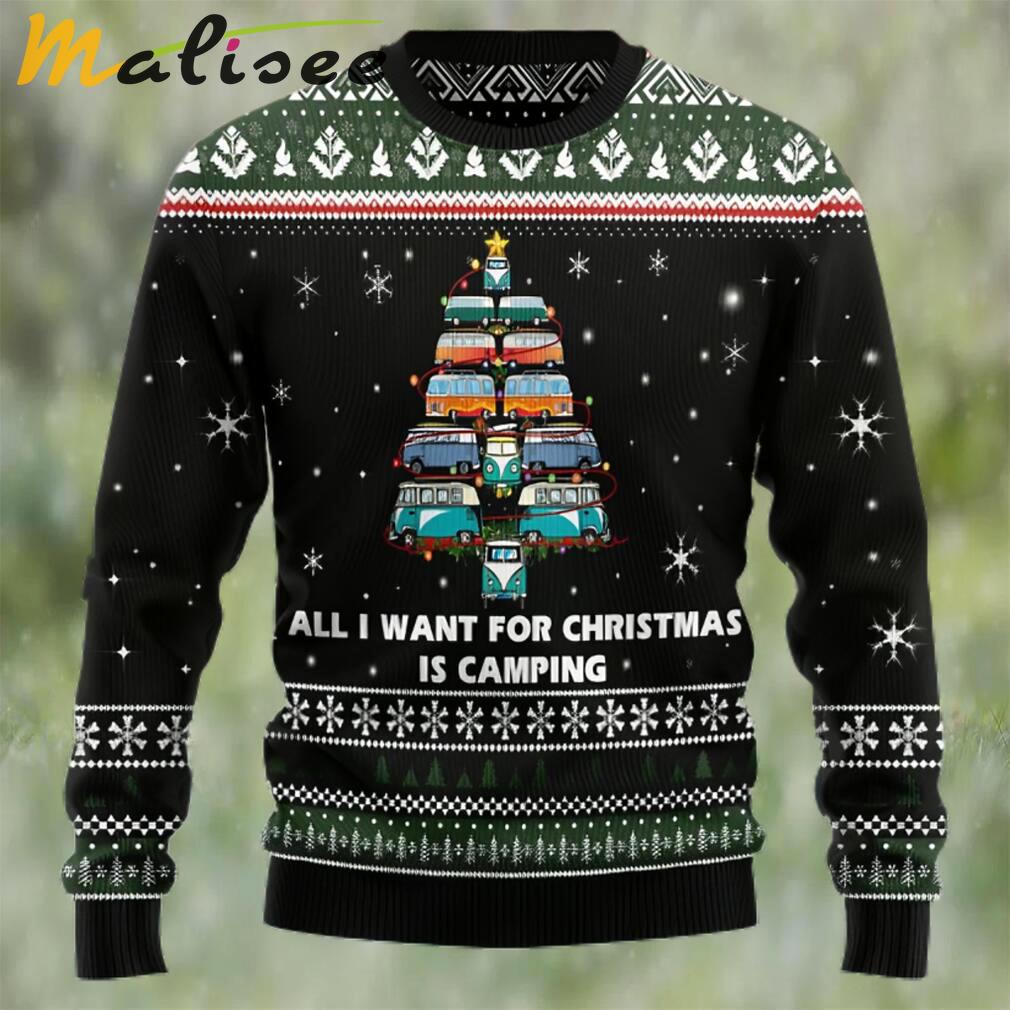 All i want for christmas is camping ugly christmas sweater Christmas Ugly Sweater