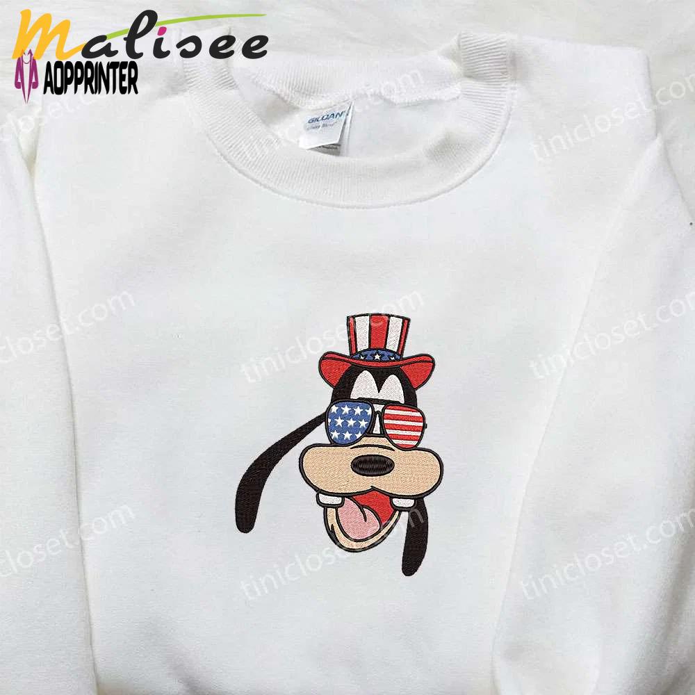 American goofy 4th of july embroidered shirt: best patriotic disney shirt Embroidered Shirt