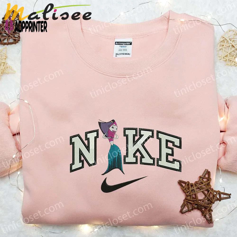 Angie x nike cartoon hoodie & shark tale embroidered shirt: unique nike inspired apparel Embroidered Shirt
