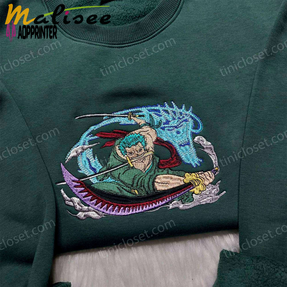 Anime sweatshirt & hoodie: zoro embroidered & one piece designs hot topic shirt Embroidered Shirt