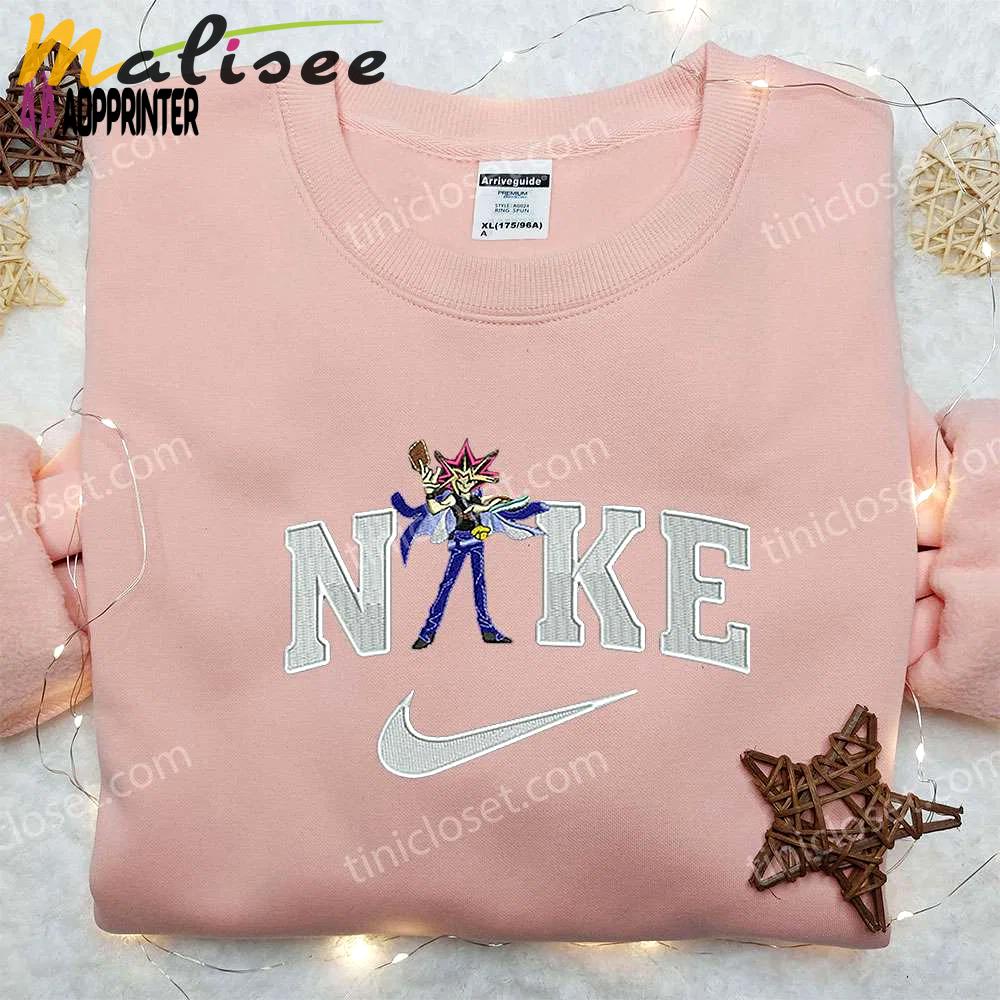 Anime yu gi x nike embroidered hoodie & shirt: stylish nike inspired yu gi oh apparel Embroidered Shirt