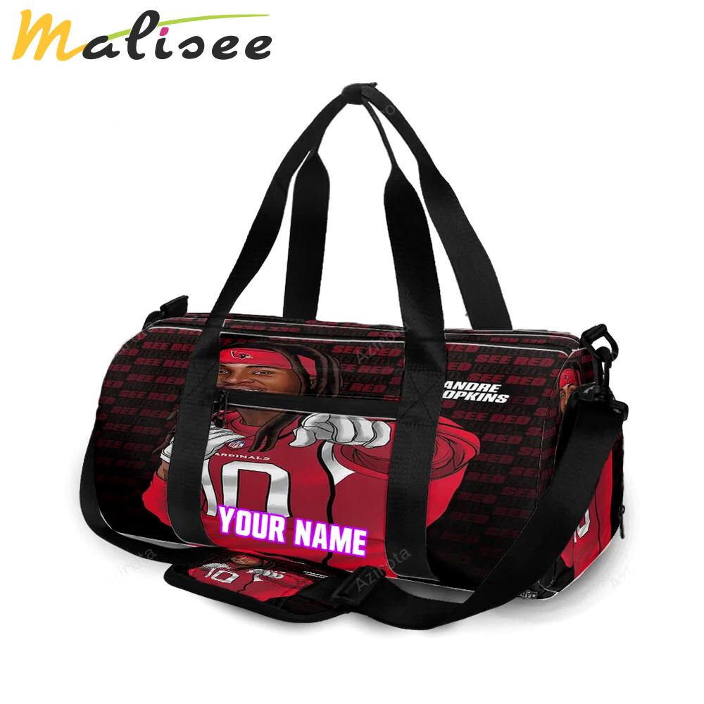 Arizona cardinals v1 deandre hopkins 10 personalized name travel bag gym bag 1232 Travel Bag