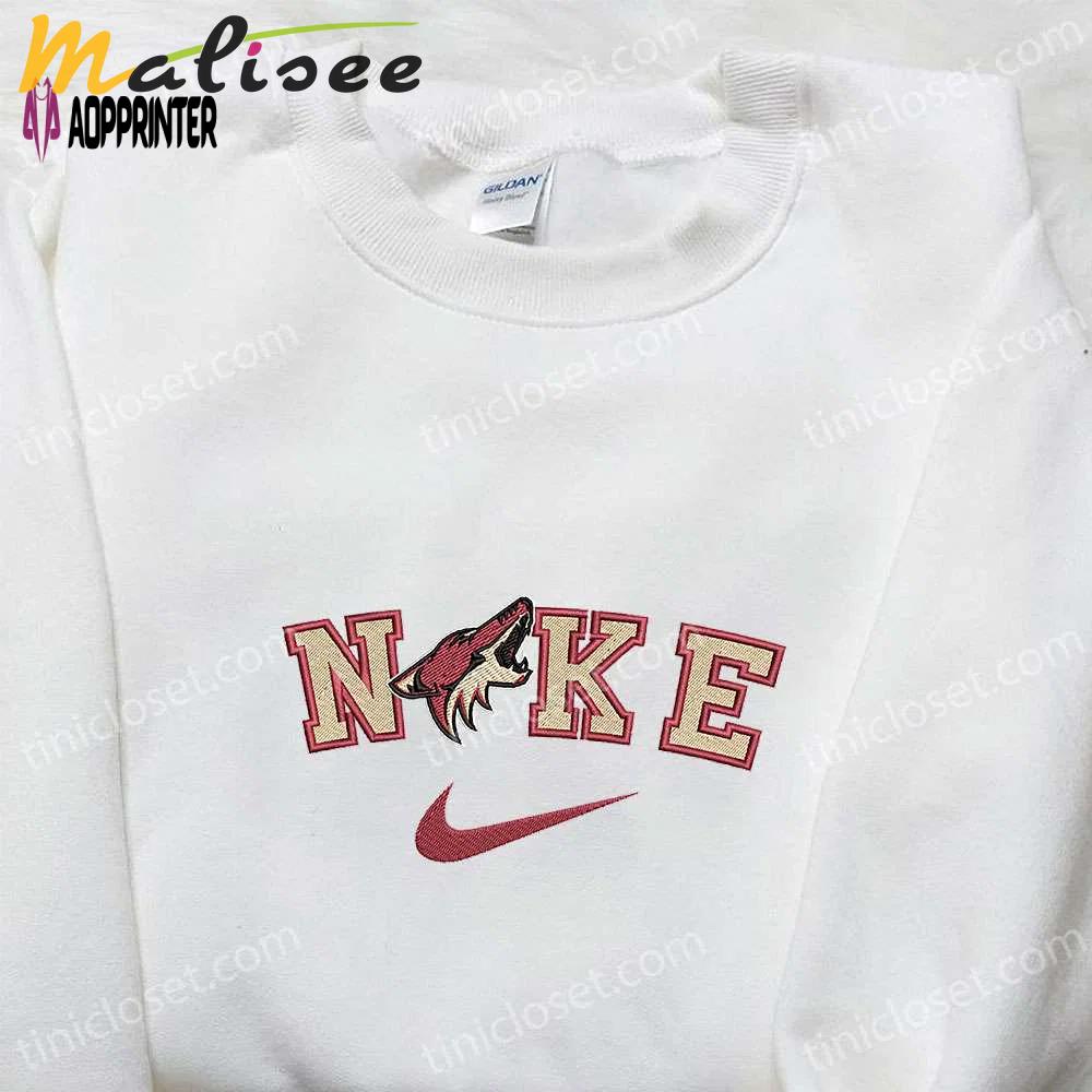 Arizona coyotes x nike embroidered shirt & hoodie: ultimate nhl fan gift Embroidered Shirt