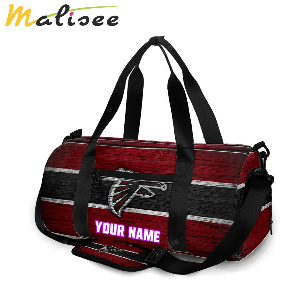 Atlanta falcons wood texture personalized name travel bag gym bag 1175 Travel Bag