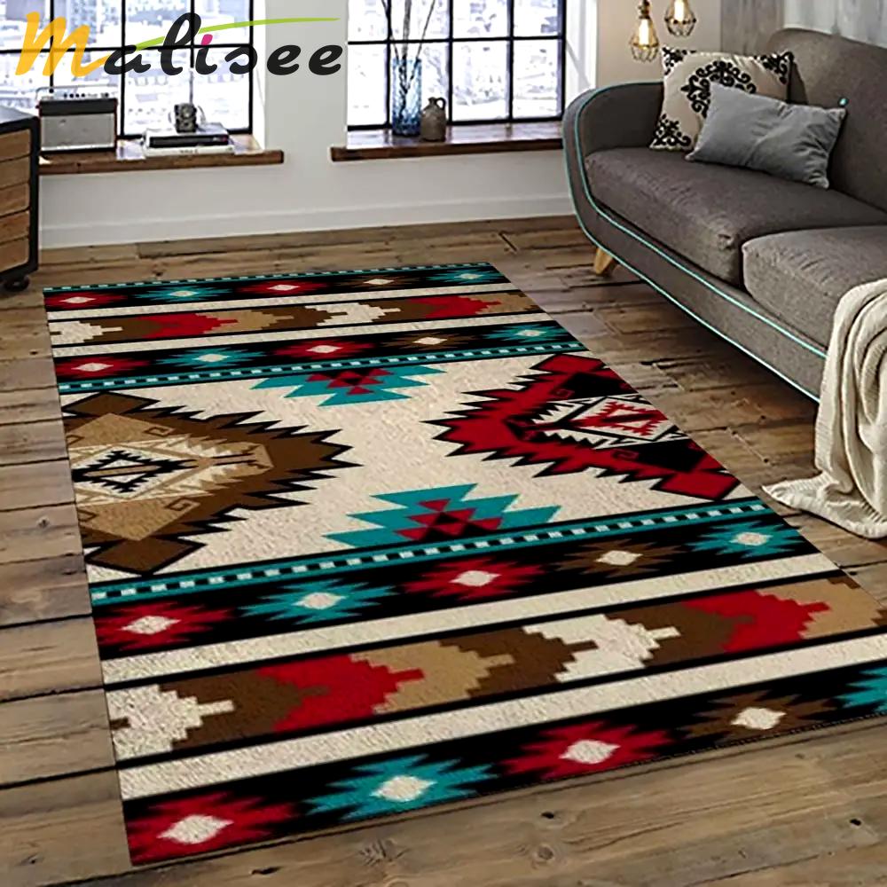 Aztec southwestern geometric shape pattern carpet area rug best gift for home decor event gift asg63 Rectangle Rug