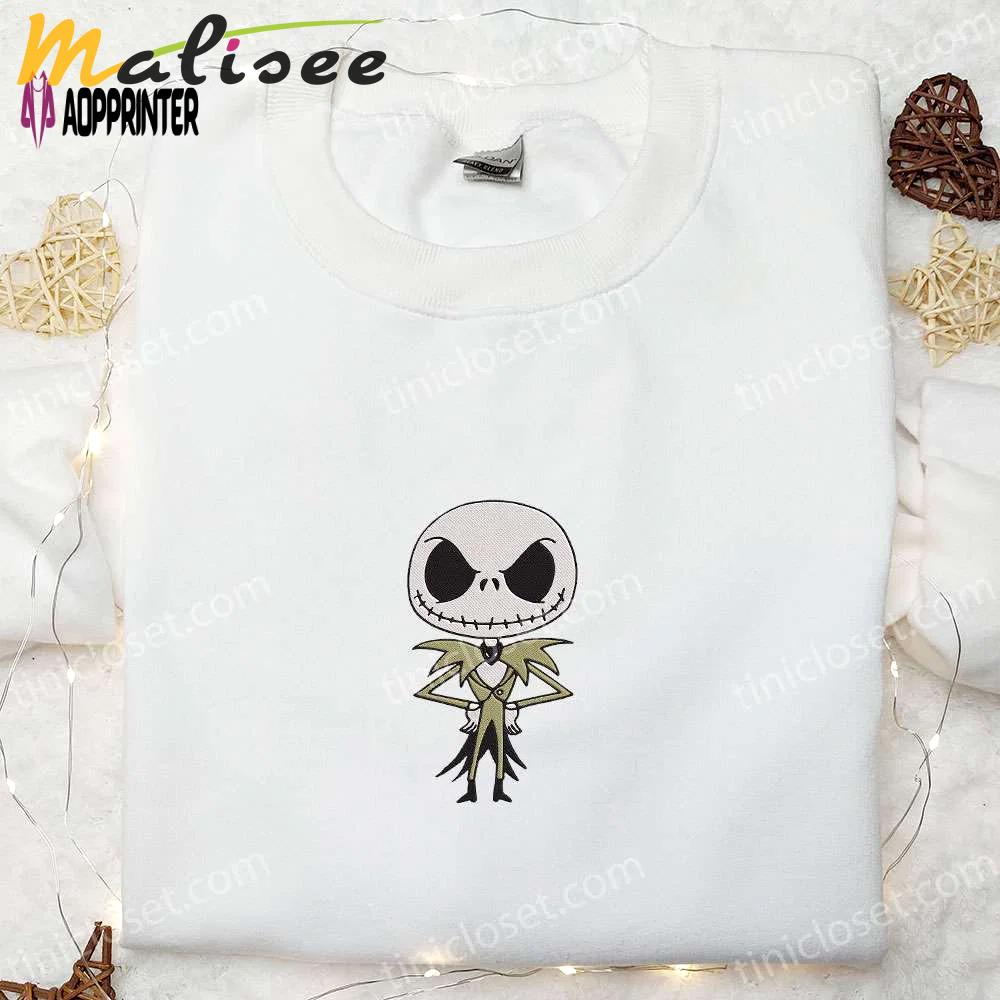 Baby jack skellington embroidered sweatshirt – nightmare before christmas hoodie: best halloween gift ideas Embroidered Shirt