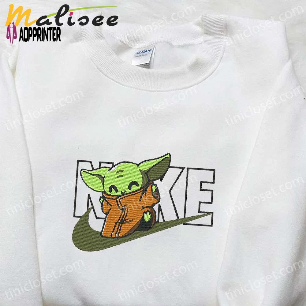 Baby yoda x nike movie embroidered tshirt – star wars inspired shirt Embroidered Shirt