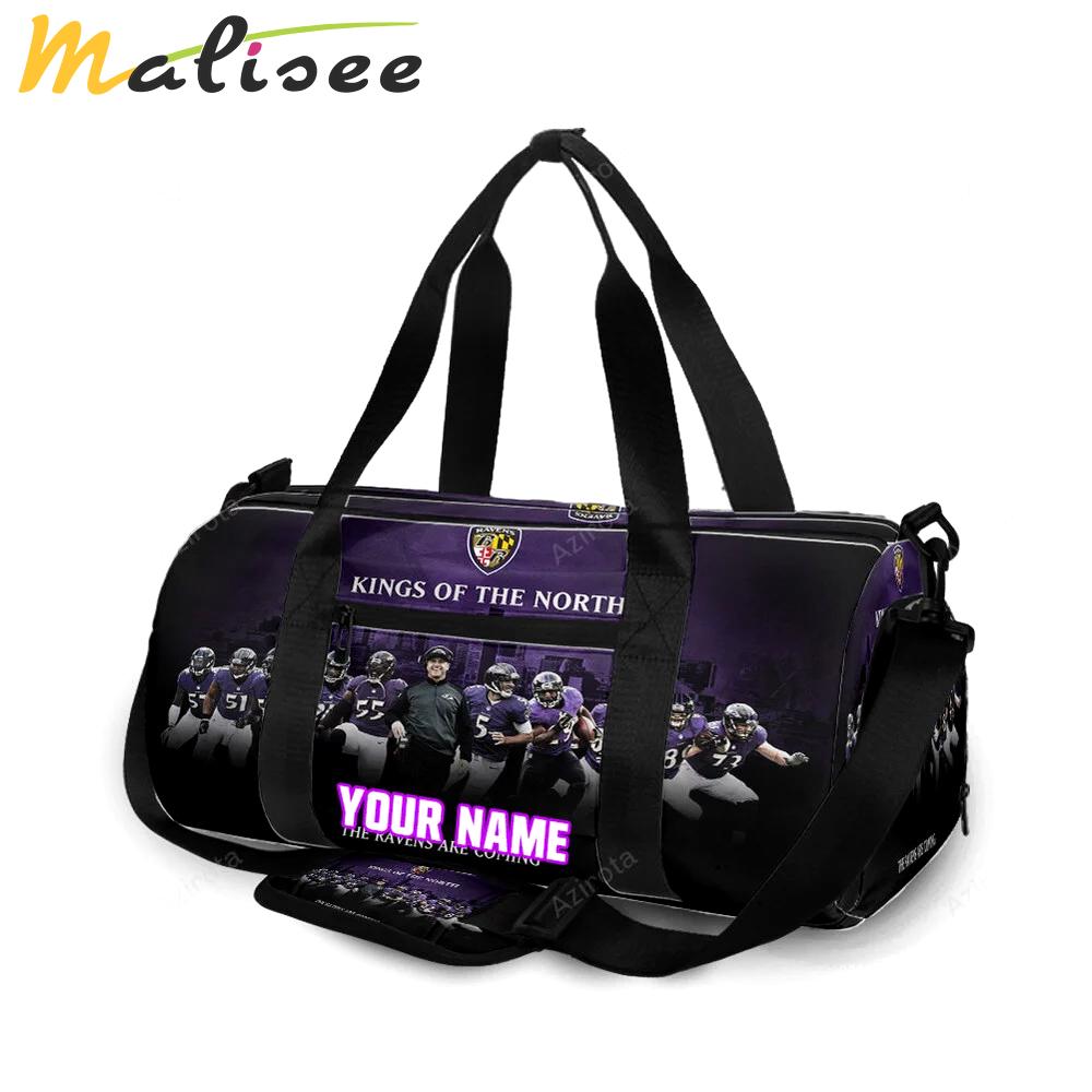 Baltimore ravens kings of the north personalized name travel bag gym bag 1248 Travel Bag