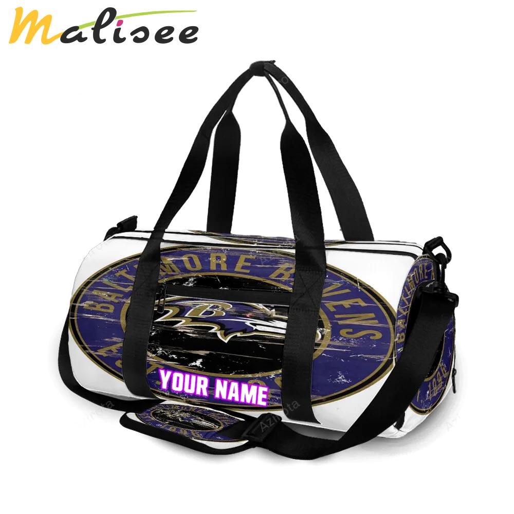 Baltimore ravens logo vintage personalized name travel bag gym bag 756 Travel Bag