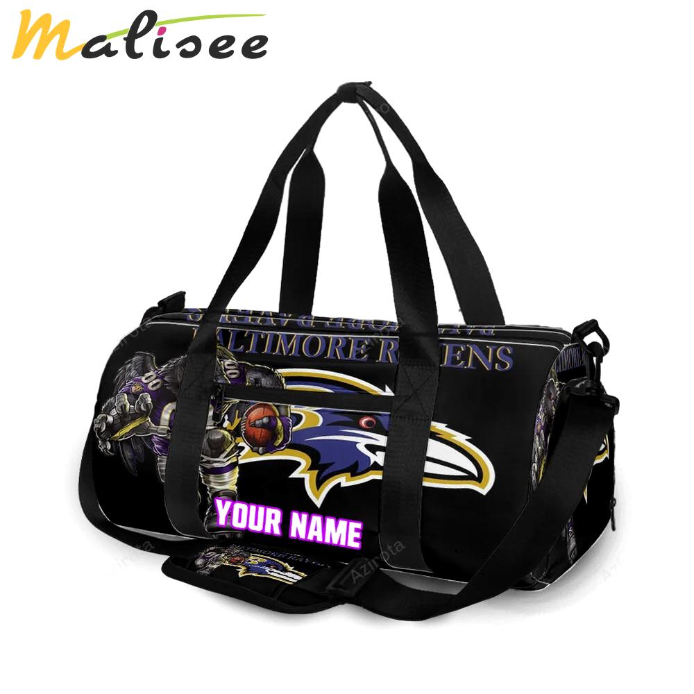 Baltimore ravens mascot2 personalized name travel bag gym bag 1275 Travel Bag
