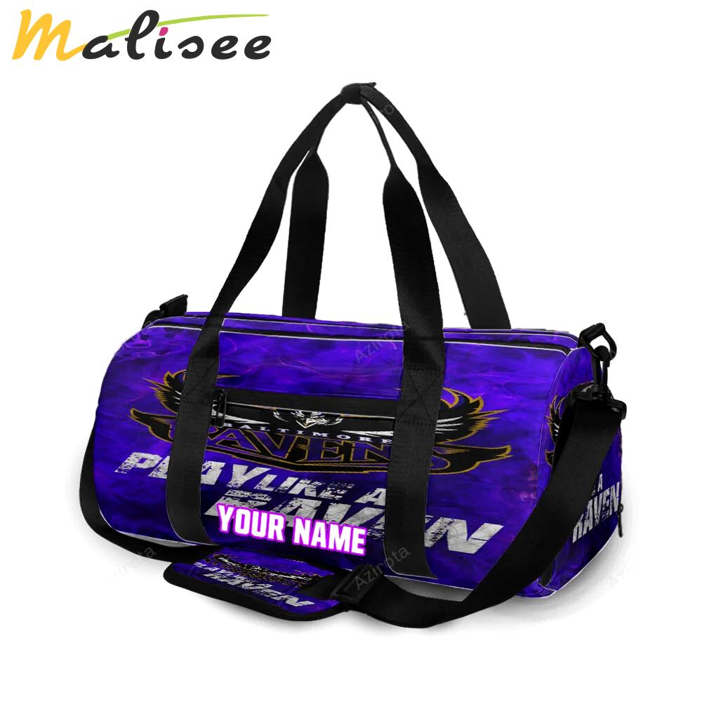 Baltimore ravens play like a raven personalized name travel bag gym bag 1800 Travel Bag