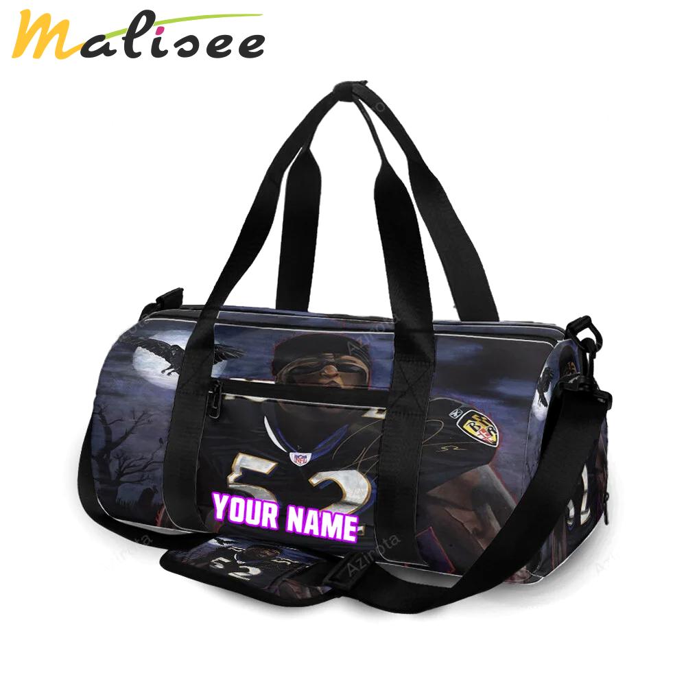 Baltimore ravens ray lewis 52 personalized name travel bag gym bag 1809 Travel Bag