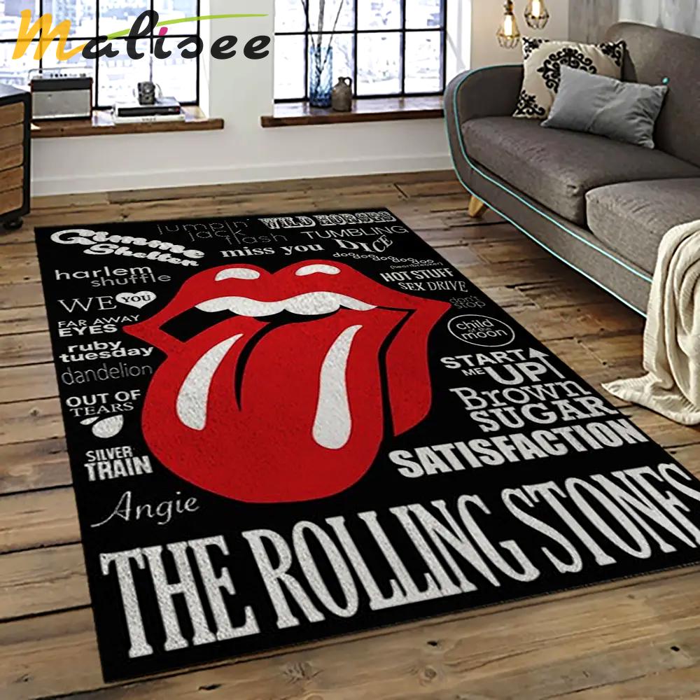 Band the rolling stones music carpet rectangle area rug for living room bedroom decor trs71 Rectangle Rug