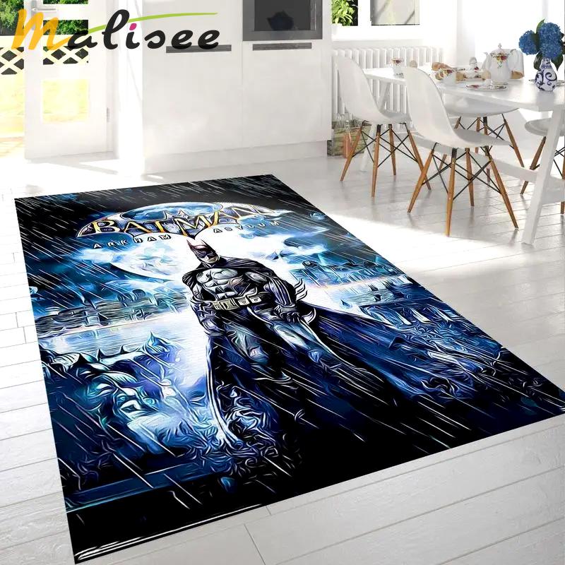 Batman dc comics video game arkham asylum key art area rug living room Rectangle Rug
