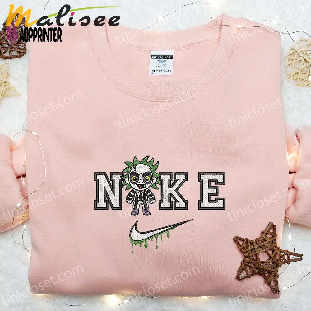 Beetlejuice x nike embroidered hoodie & shirt: best halloween gift ideas Embroidered Shirt