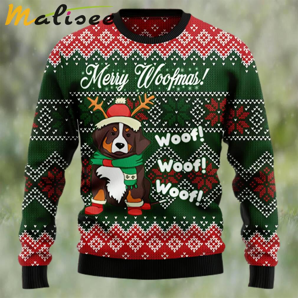 Bernese mountain dog woofmas ugly christmas sweater Christmas Ugly Sweater