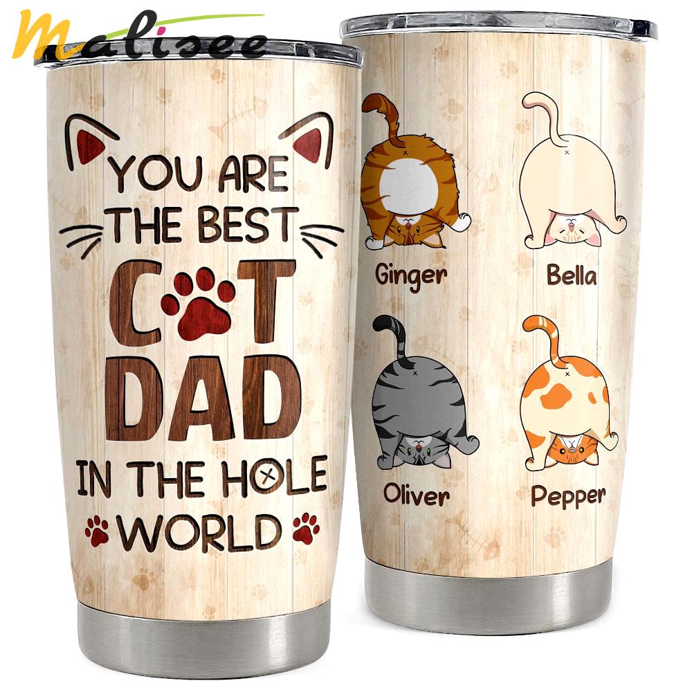 Best cat dad personalized tumbler cup Personalized Tumbler