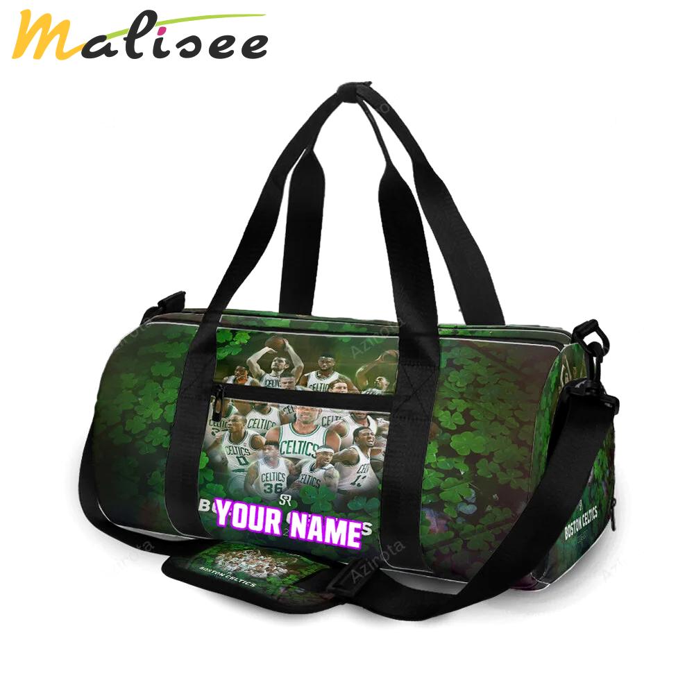 Boston celtics all players clover green personalized name travel bag gym bag 487 Travel Bag