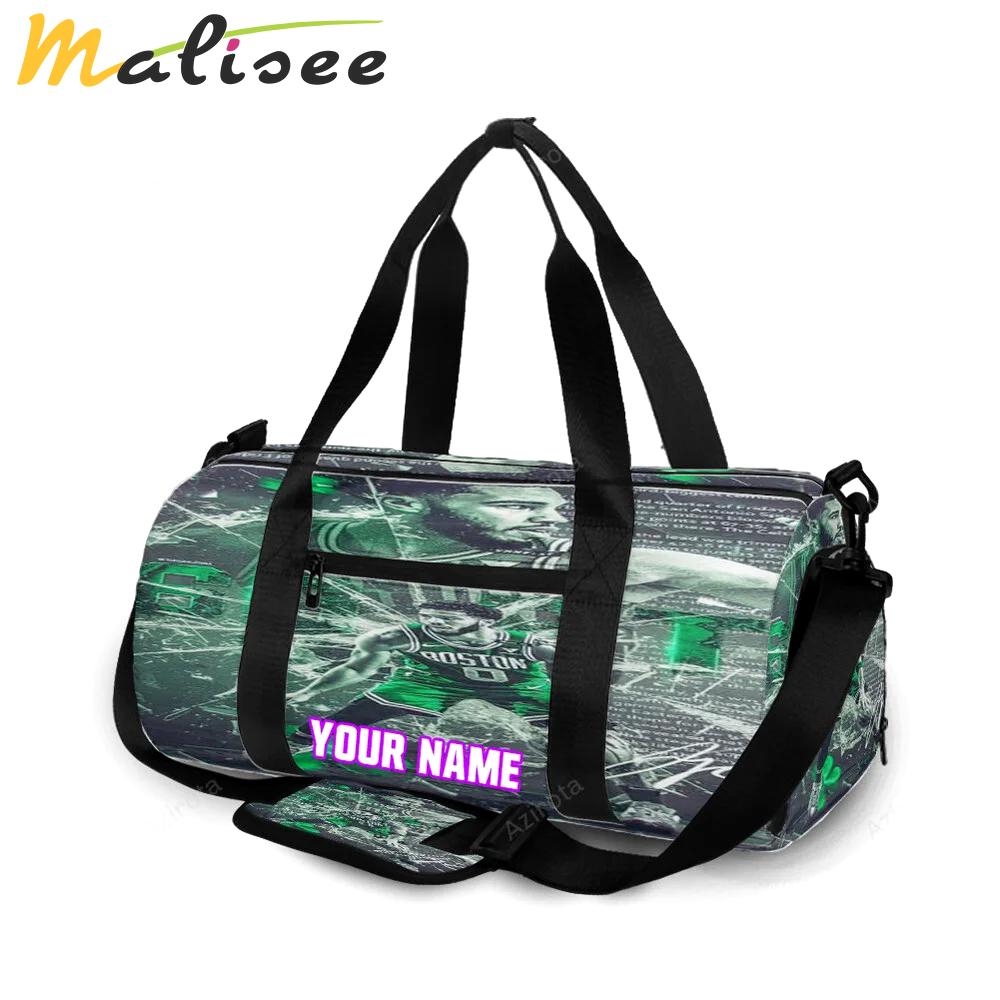 Boston celtics jayson tatum crack glass personalized name travel bag gym bag 665 Travel Bag