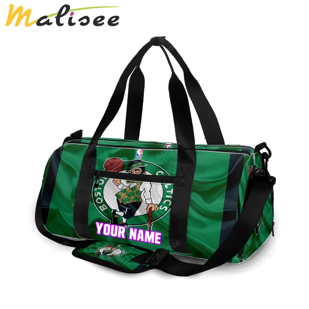 Boston celtics silk green personalized name travel bag gym bag 1237 Travel Bag
