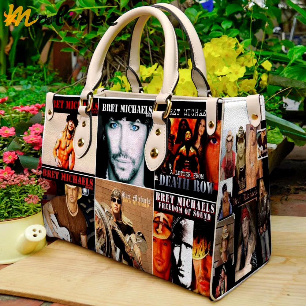 Bret michaels leather handbag gift for women 4274 Women Leather Hand Bag