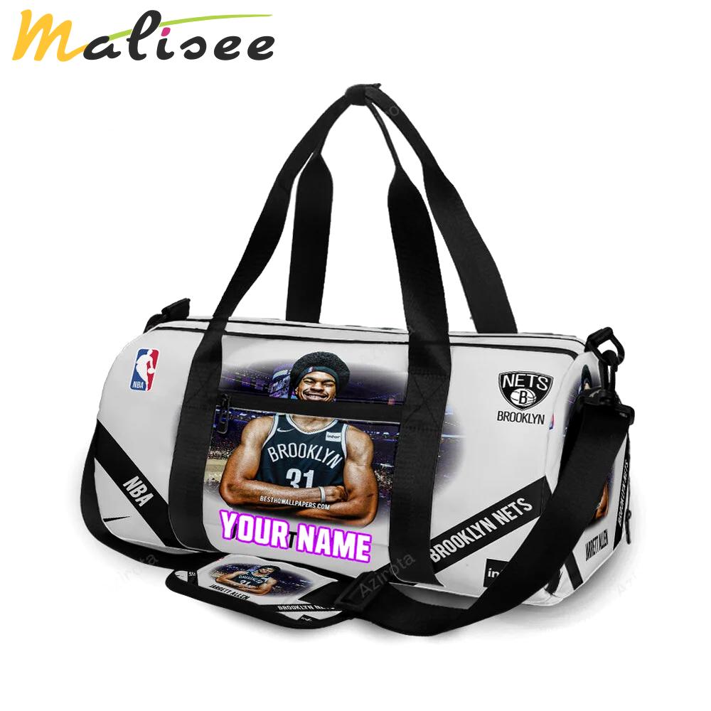 Brooklyn nets jarrett allen1 personalized name travel bag gym bag 514 Travel Bag