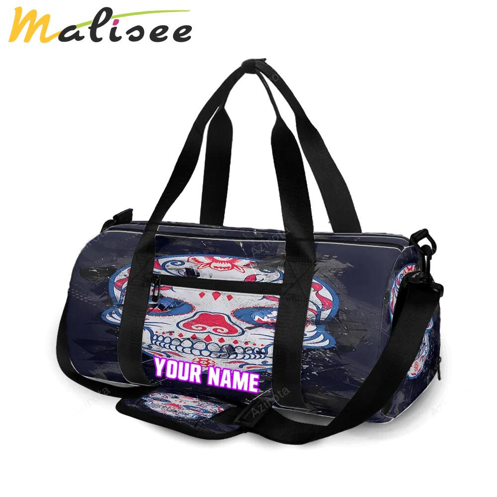 Brooklyn nets skull purple personalized name travel bag gym bag 8 Travel Bag