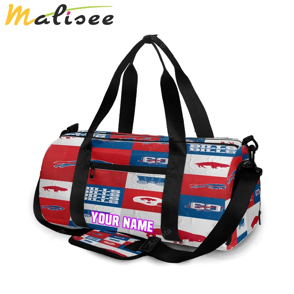 Buffalo bills logo v24 personalized name travel bag gym bag 238 Travel Bag