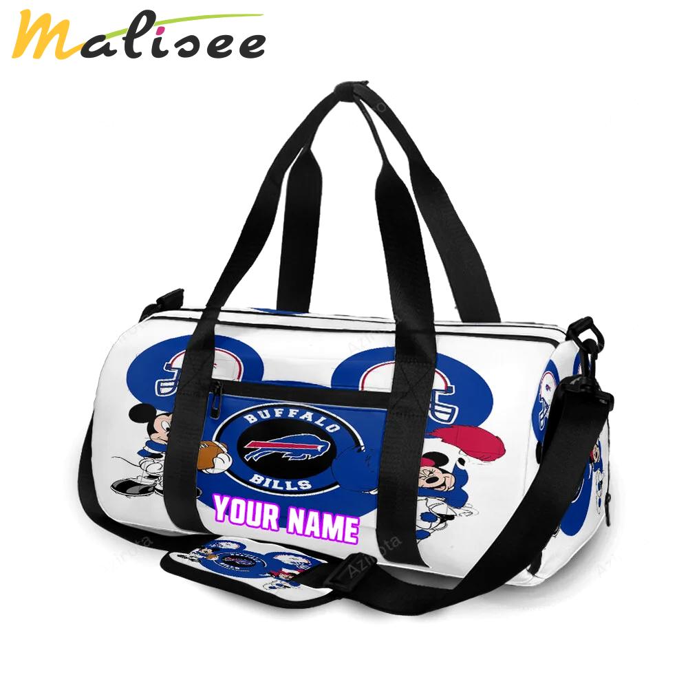 Buffalo bills mickey minnie personalized name travel bag gym bag 520 Travel Bag