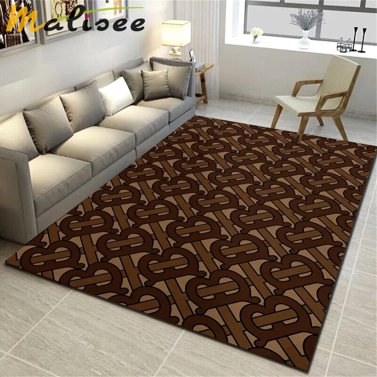 Burberry brown logo type 238. Upgrade Your Living Room with Luxury Home Decor: Area Carpets, Floor Decor, Door Mats, and Hot Gift Items with style a High-End Fashion Brand Rectangle Rug
