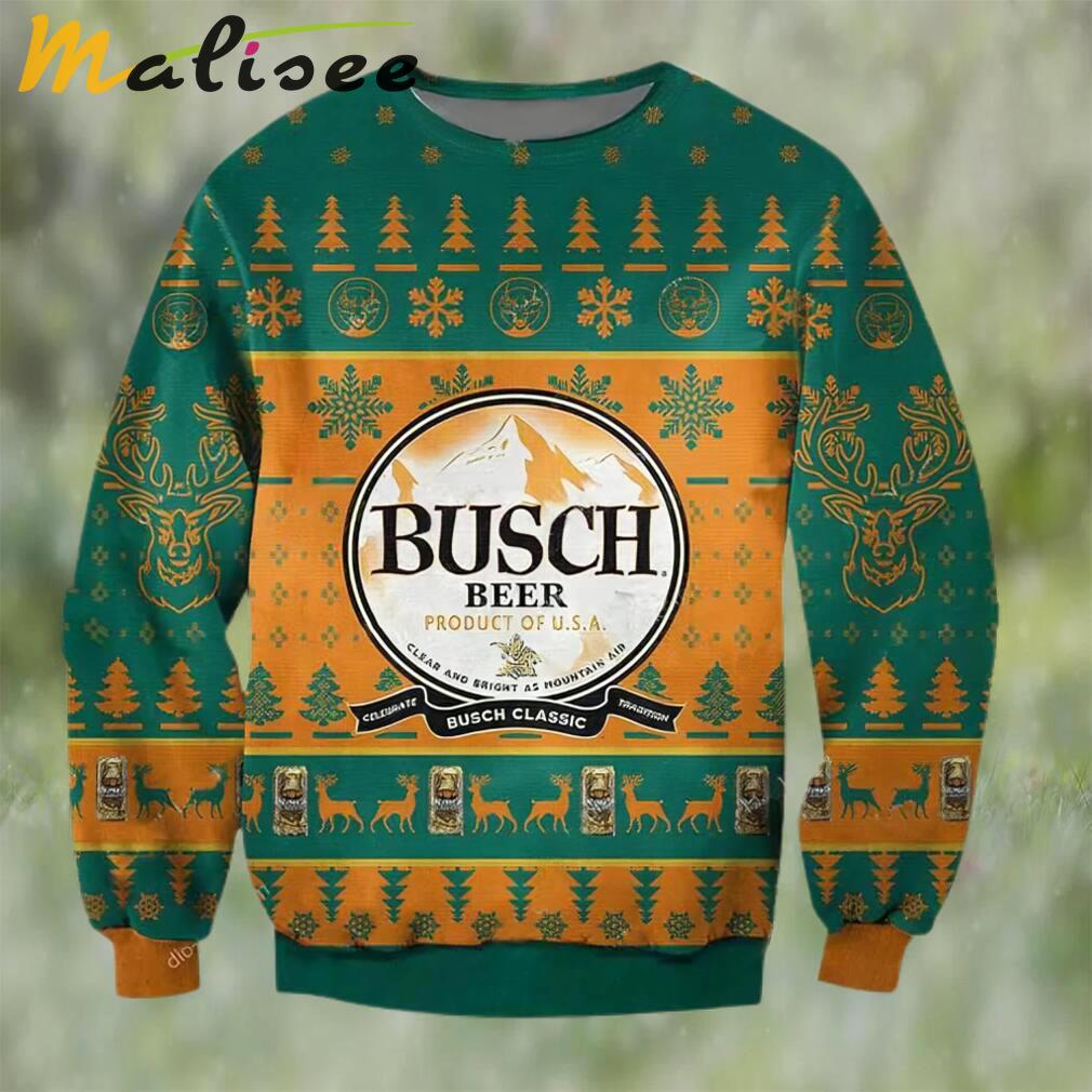 Busch classic beer product of usa ugly christmas sweater, faux wool sweater, gifts for beer lovers, international beer day, best christmas gifts for 2022 ? prinvity Christmas Ugly Sweater
