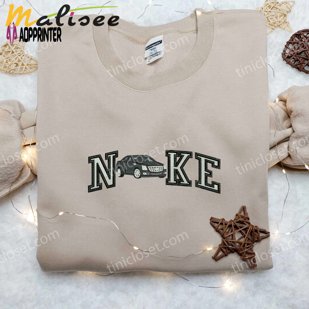 Cadillac old car x nike embroidered shirt – stylish transportation apparel Embroidered Shirt