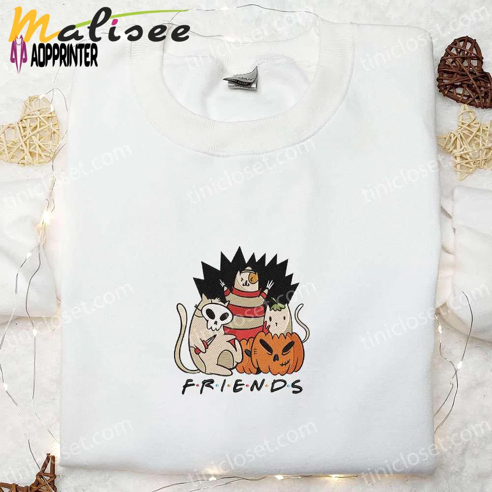 Cat friends halloween embroidered shirt – funny & unique gift for family Embroidered Shirt