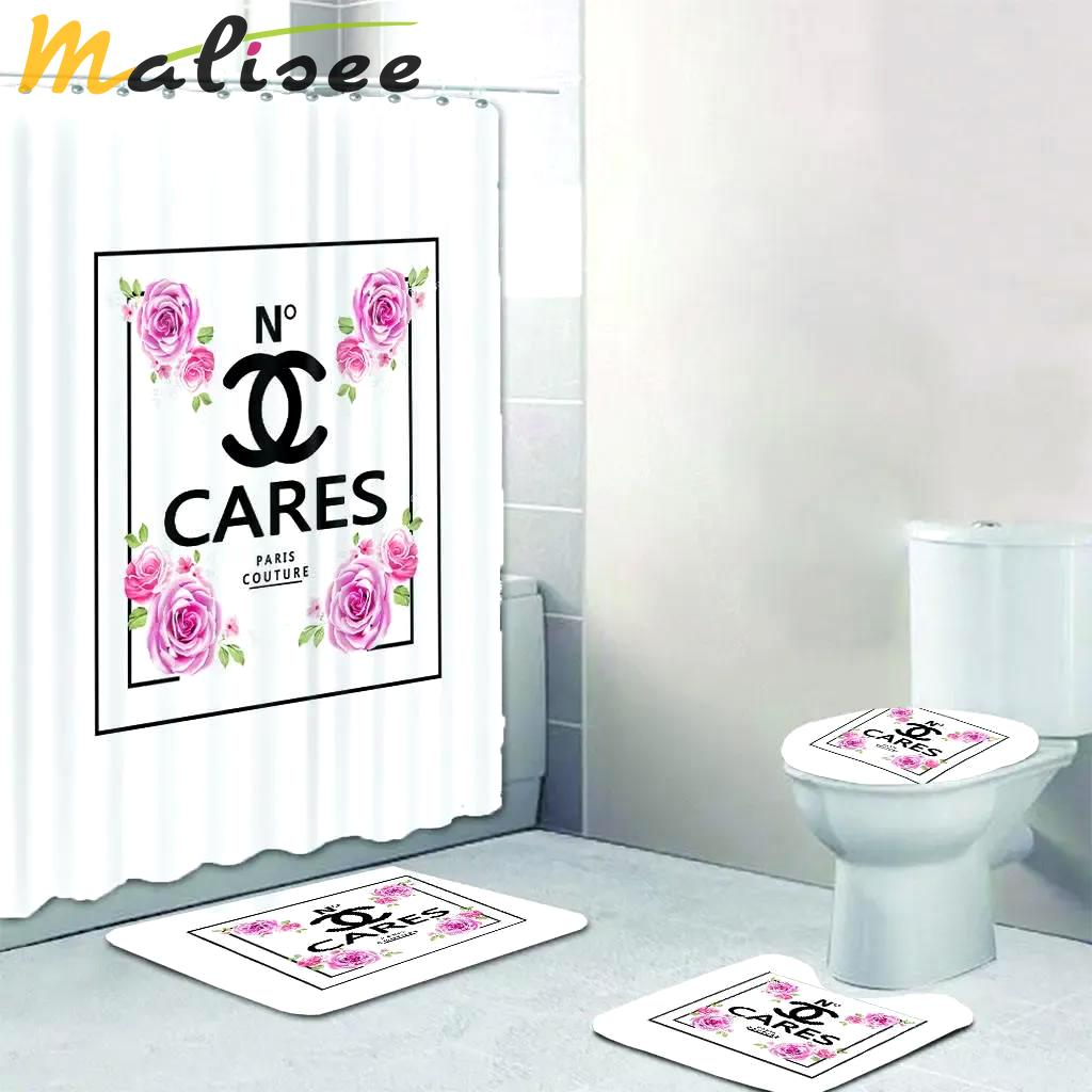 Chanel cares flowers bathroom set hypebeast bath mat luxury fashion brand home decor Bathroom Set