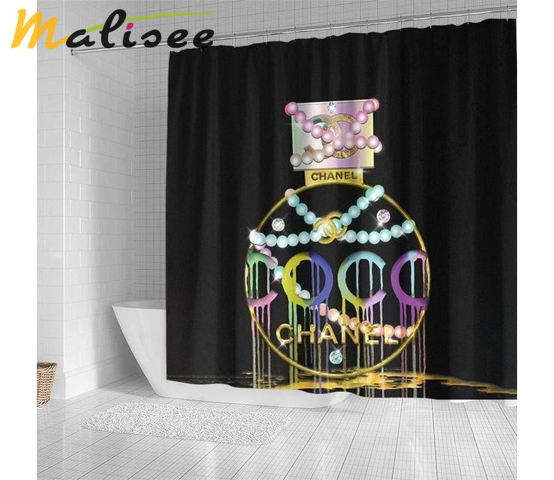 Chanel coco type 31 shower curtain waterproof luxury bathroom mat... 31 Bathroom Accessory Sets