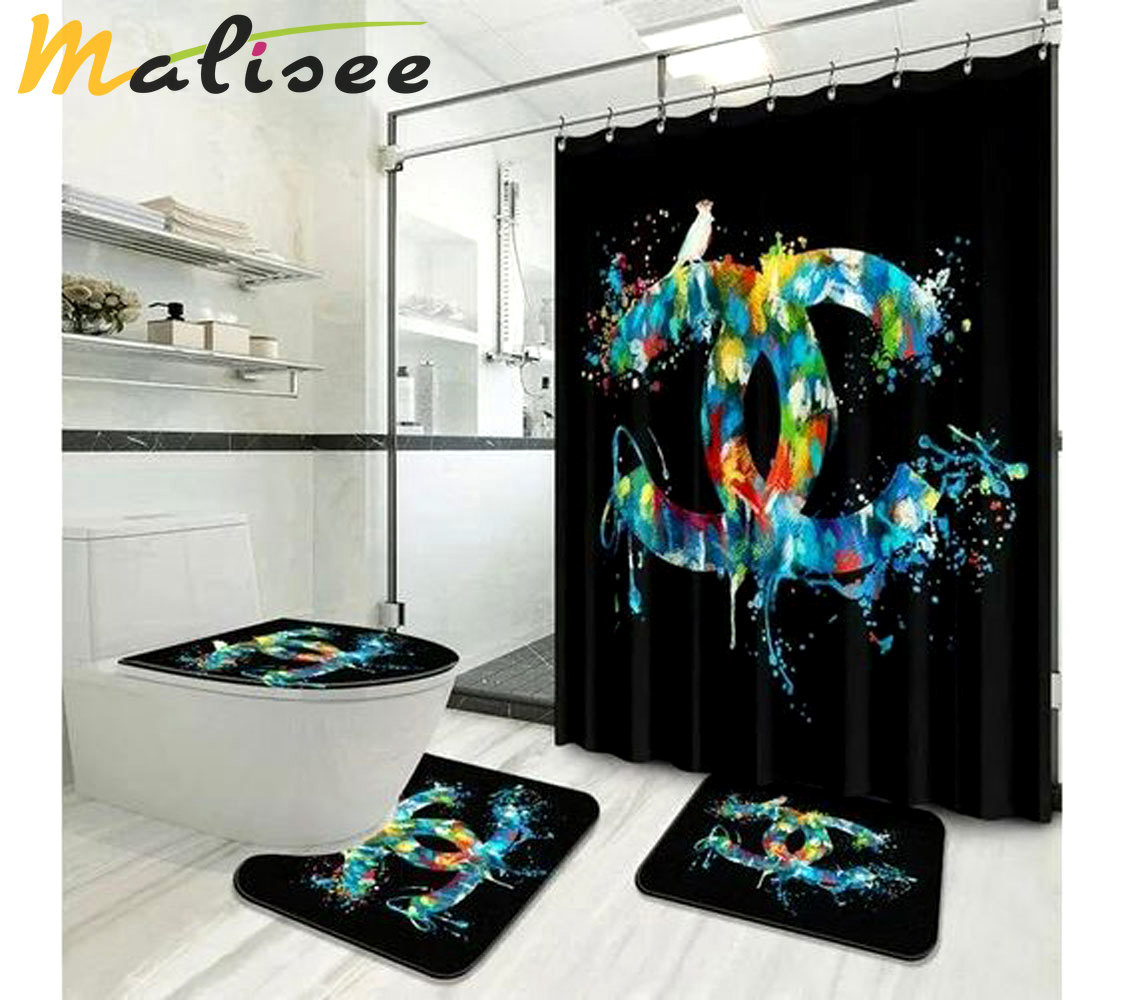 Chanel colorful bathroom set home decor hypebeast luxury fashion brand bath mat Bathroom Set