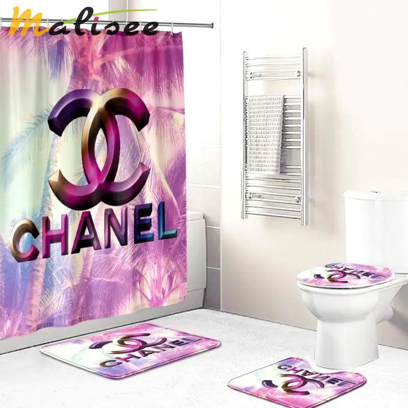 Chanel galaxy coco luxury fashion brand hypebeast bathroom sets home decor bath mat Bathroom Set