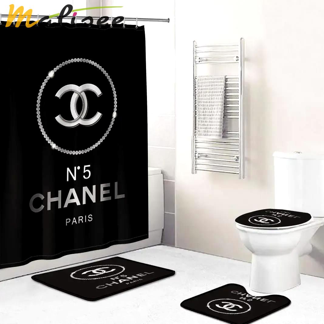 Chanel hypebeast bathroom sets bath mat luxury fashion brand home decor Bathroom Set