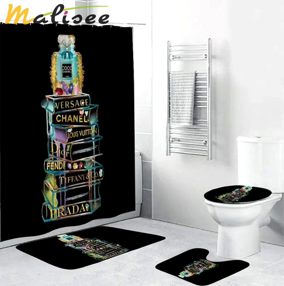 Chanel perfume bathroom set home decor luxury fashion brand bath mat hypebeast Bathroom Set