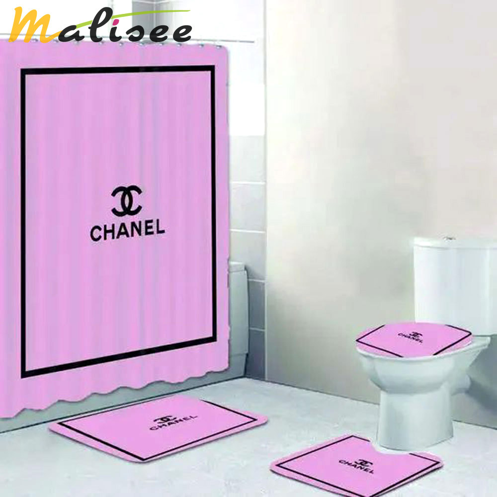 Chanel purple bathroom set home decor hypebeast bath mat luxury fashion brand Bathroom Set