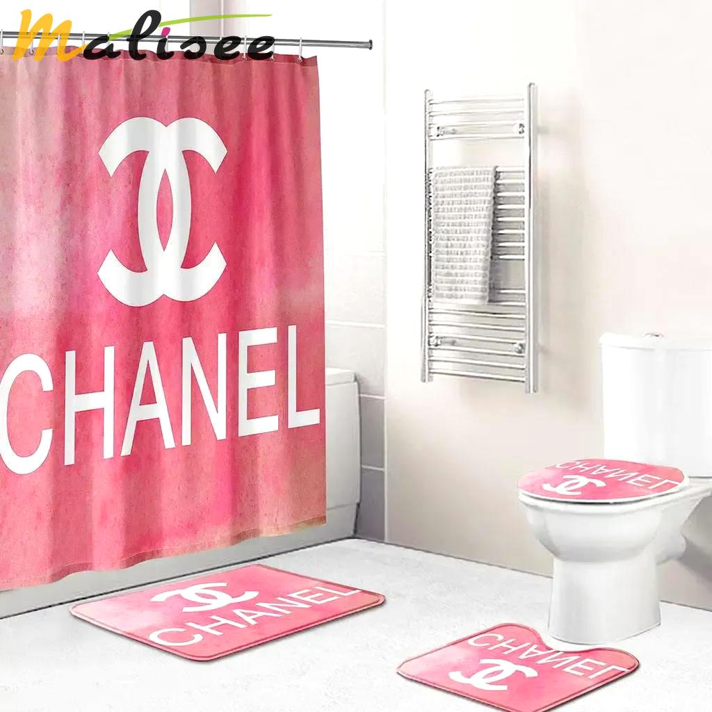 Chanel white logo pinky fashion limited luxury brand bathroom set home decor Bathroom Set