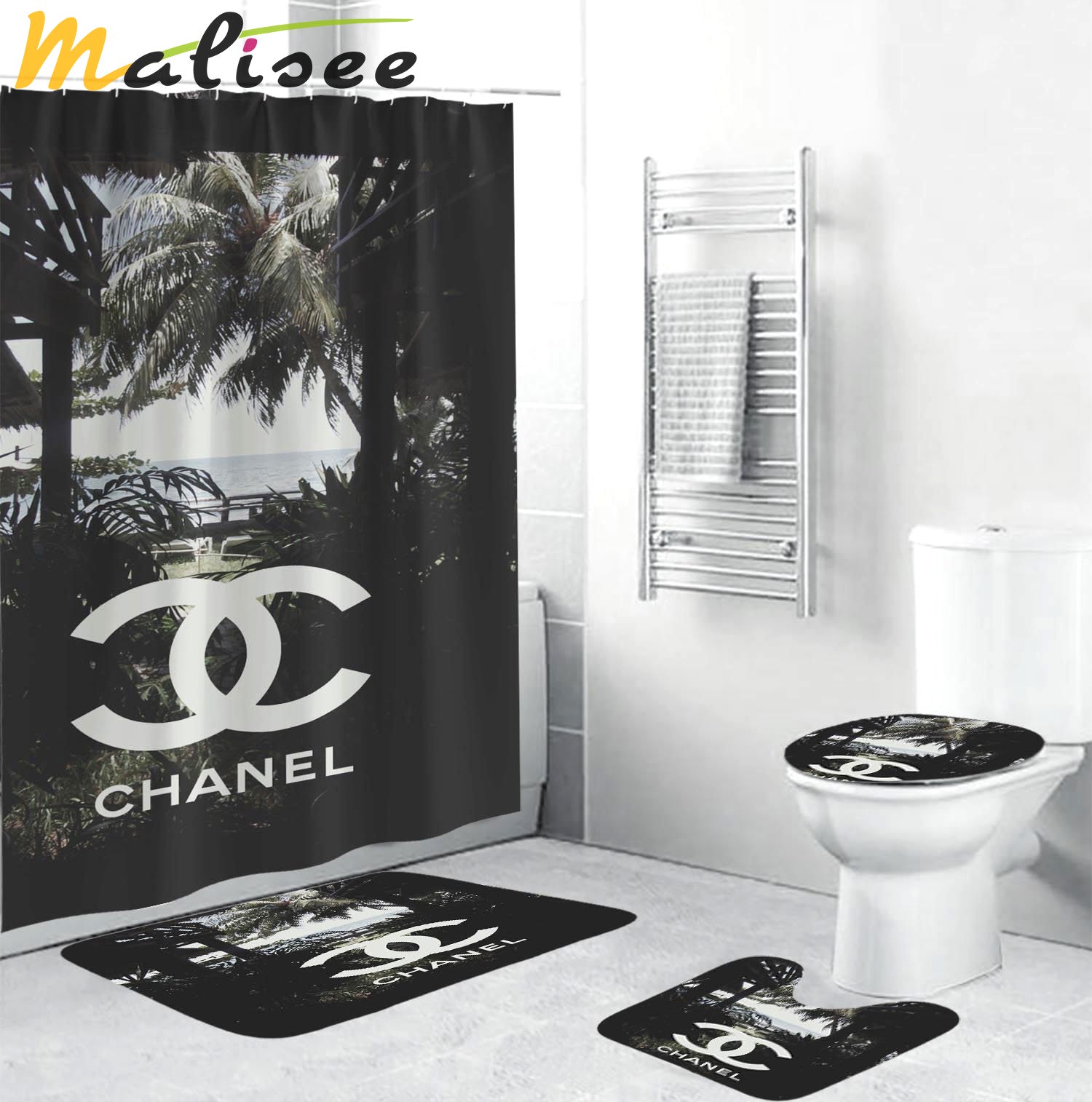 Chanelin hawaii scence luxury fashion brand hypebeast bathroom sets home decor bath mat Bathroom Set