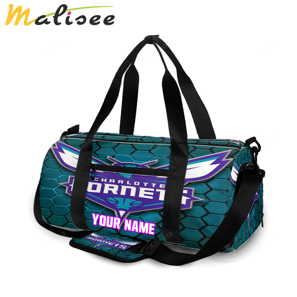 Charlotte hornets hive blue personalized name travel bag gym bag 1449 Travel Bag