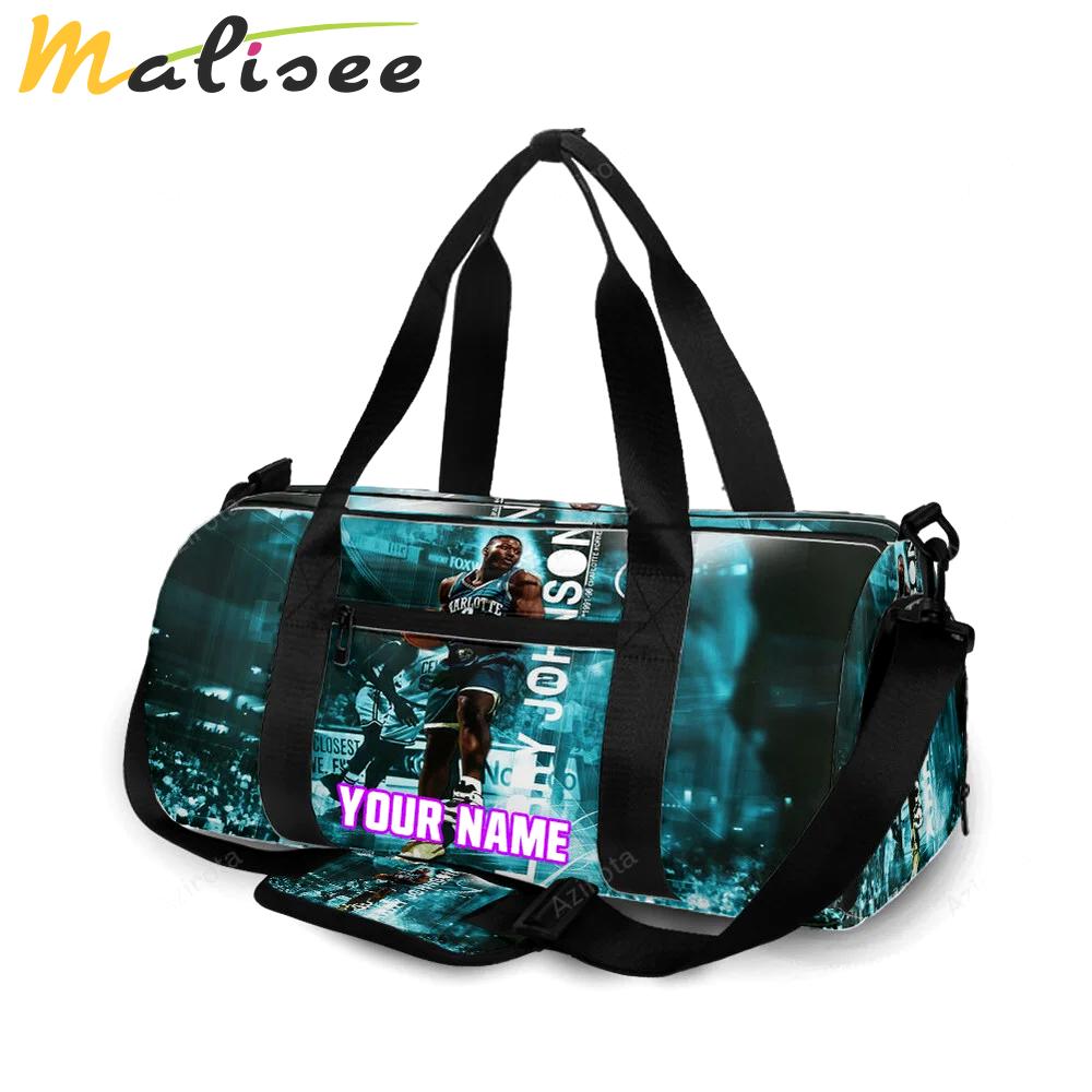 Charlotte hornets larry johnson2 personalized name travel bag gym bag 137 Travel Bag