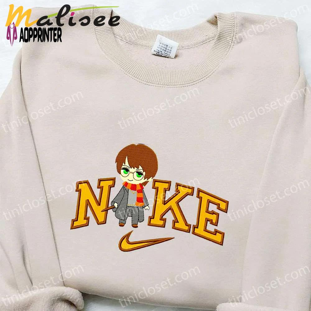 Chibi harry potter x nike movie embroidered tshirt: best nike inspired birthday gift Embroidered Shirt